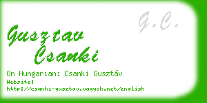 gusztav csanki business card