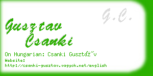 gusztav csanki business card